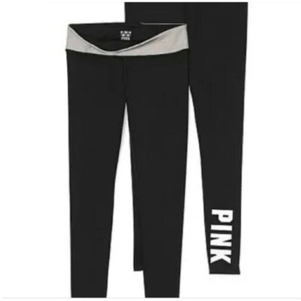 Victoria's Secret PINK | Black & Gray Reversible Ultimate Leggings | Size Small